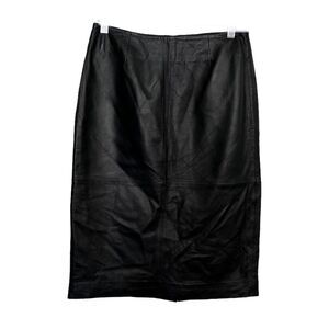 Clothes by Revue Black Leather Pencil Skirt Size 4 Punk Bikercore